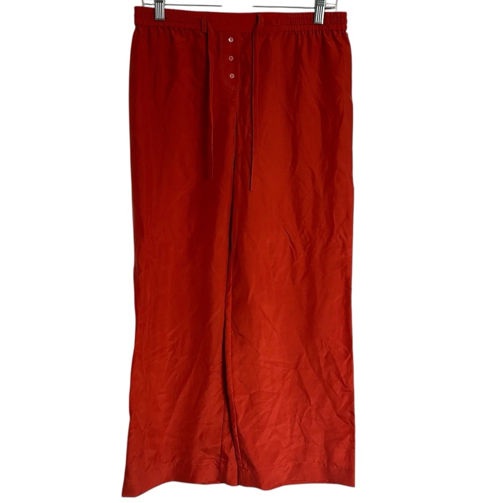 Princesse Tam Tam 100% Silk Coral Colored Wide Leg Pants Size XXS